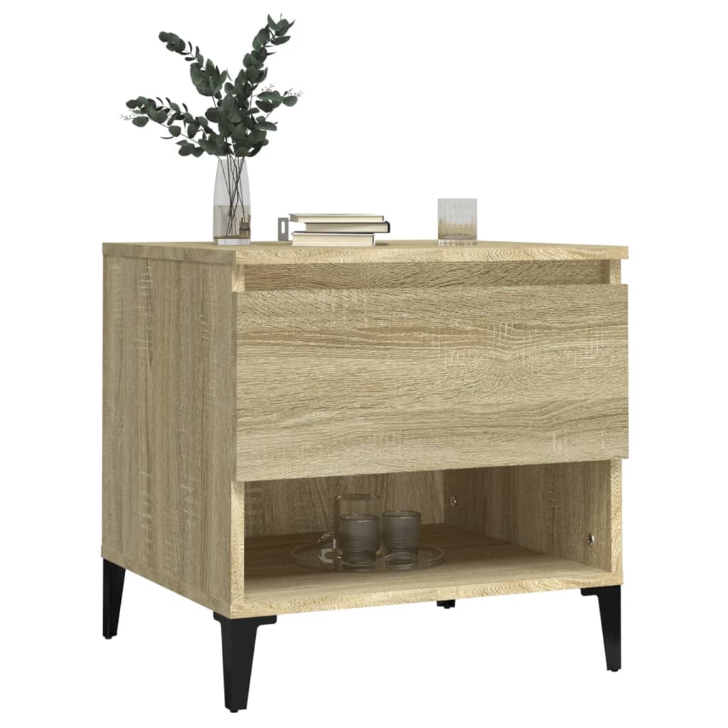 Mesas auxiliares 2 uds madera roble Sonoma 50x46x50 cm - Imagen 4