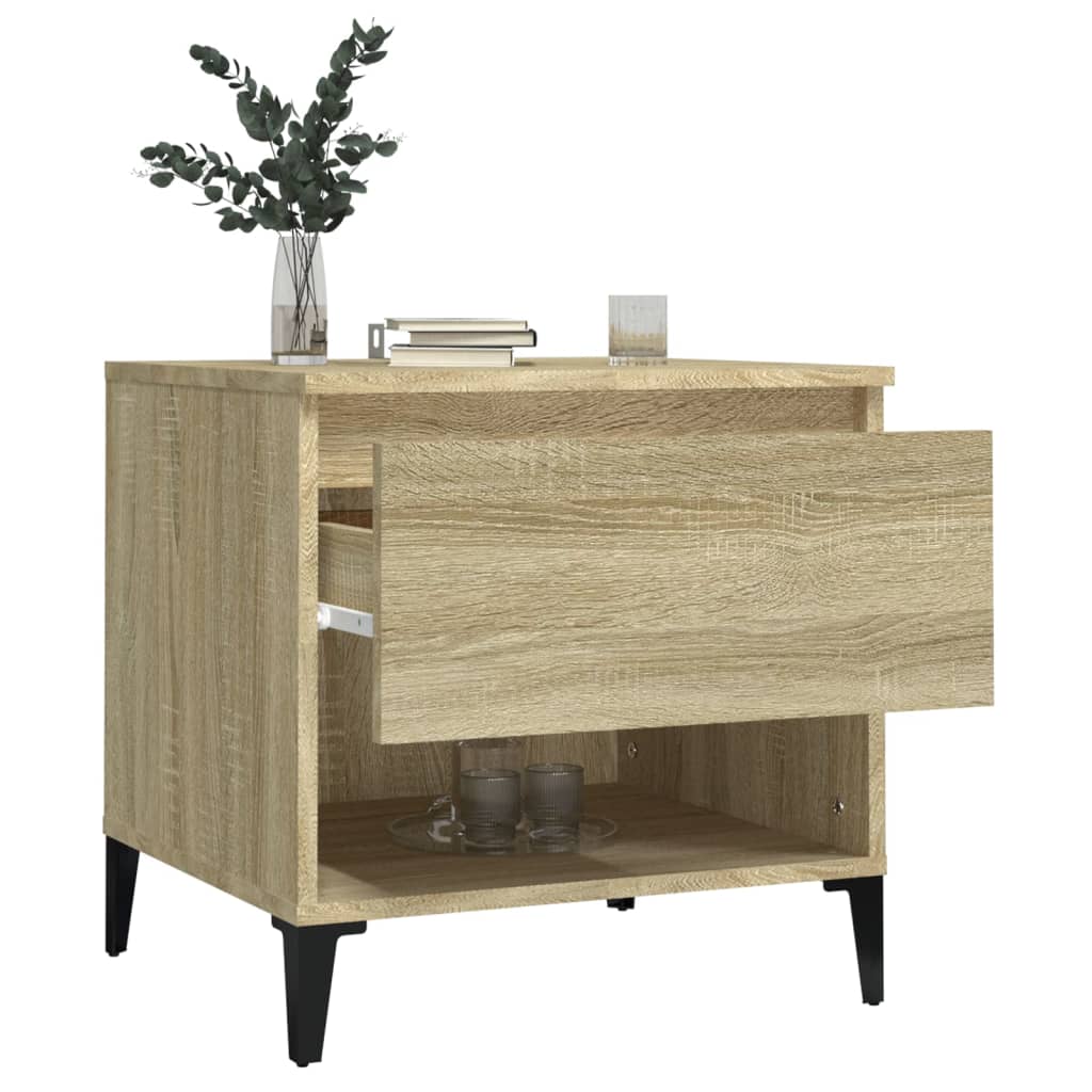 Mesas auxiliares 2 uds madera roble Sonoma 50x46x50 cm - Imagen 5