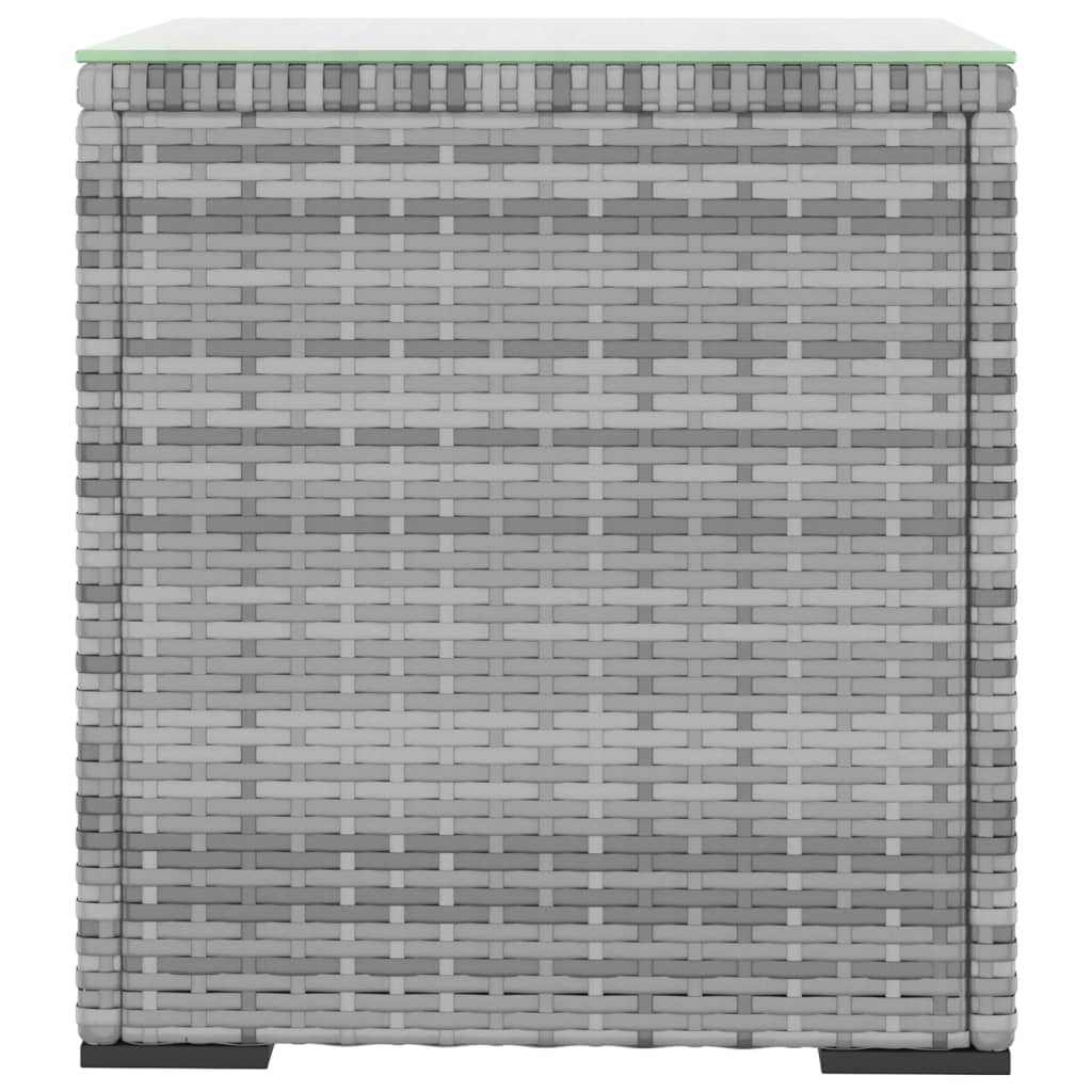 Mesa auxiliar ratán sintético gris 40x37x40,5 cm - Imagen 3