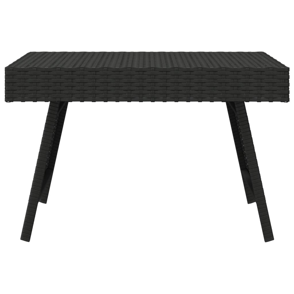 Mesa auxiliar plegable ratán sintético negro 60x40x38 cm - Imagen 3