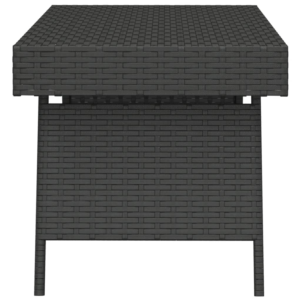 Mesa auxiliar plegable ratán sintético negro 60x40x38 cm - Imagen 4