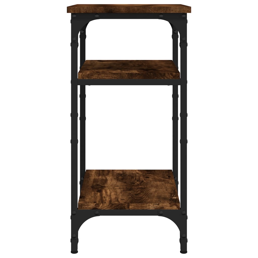 Mesa auxiliar madera contrachapada roble ahumado 35x30x60 cm - Imagen 6