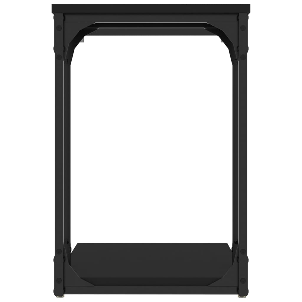 Mesa auxiliar madera contrachapada negro 50x35x52 cm - Imagen 6