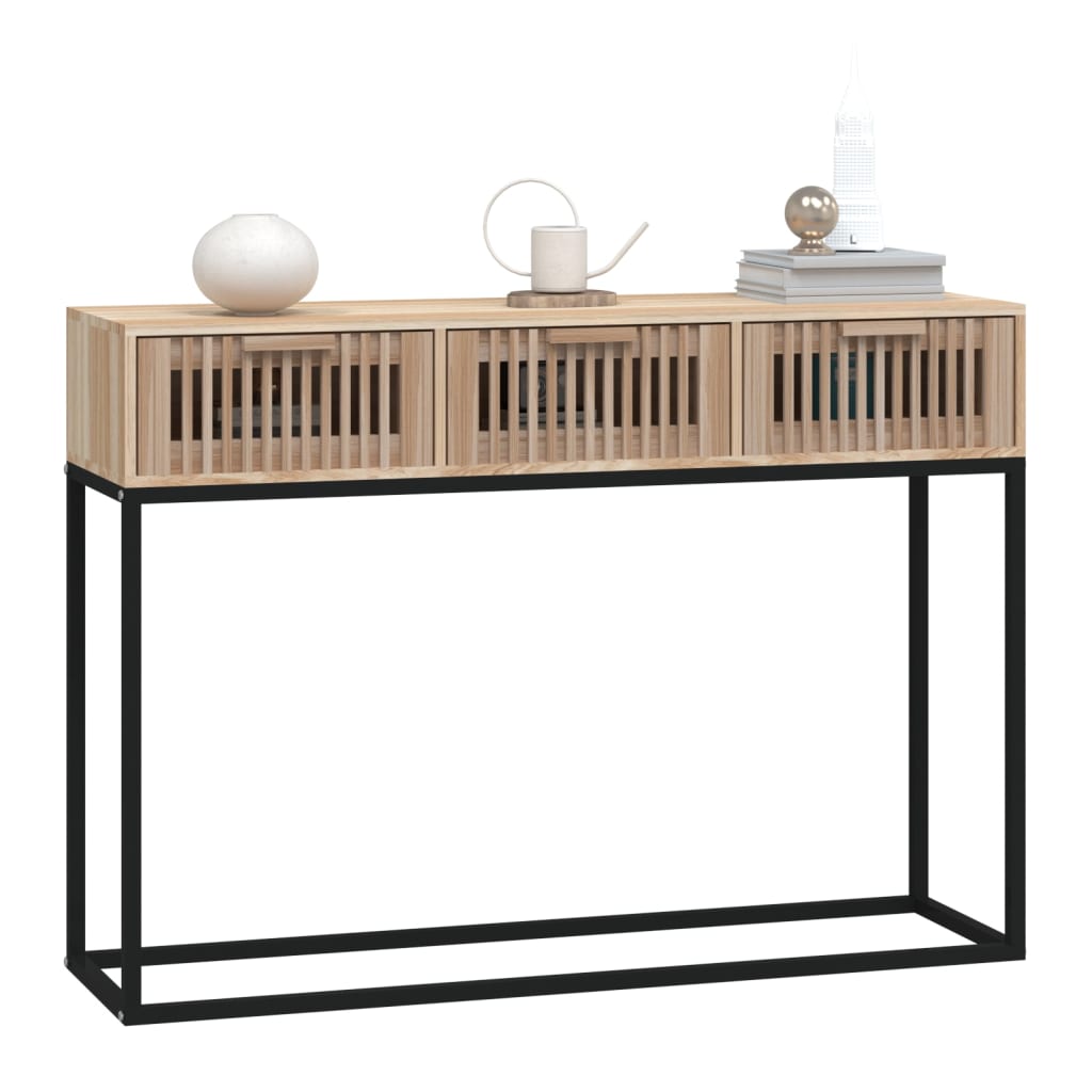 Mesa consola hierro y madera contrachapada 105x30x75 cm - Imagen 3
