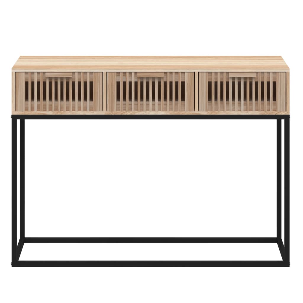 Mesa consola hierro y madera contrachapada 105x30x75 cm - Imagen 4