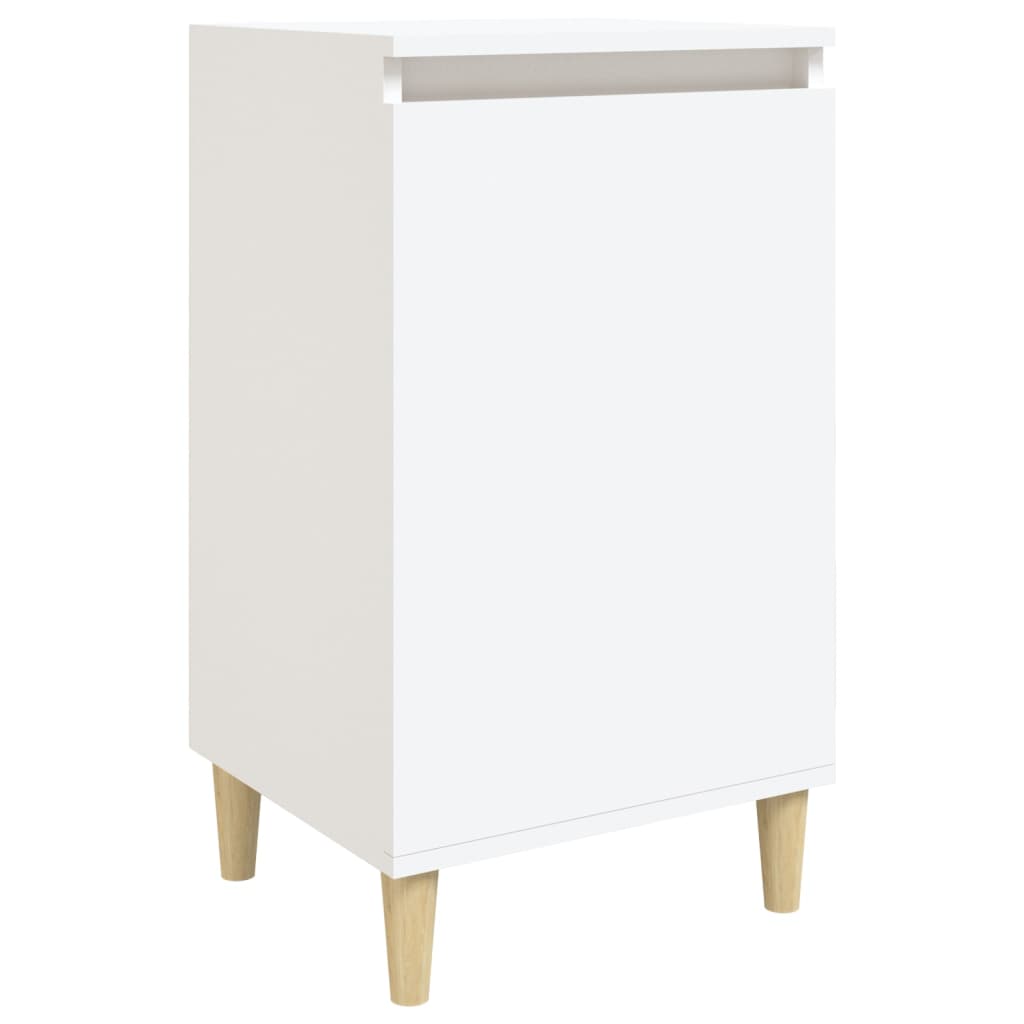 Mesita de noche madera contrachapada blanca 40x35x70 cm - Imagen 2