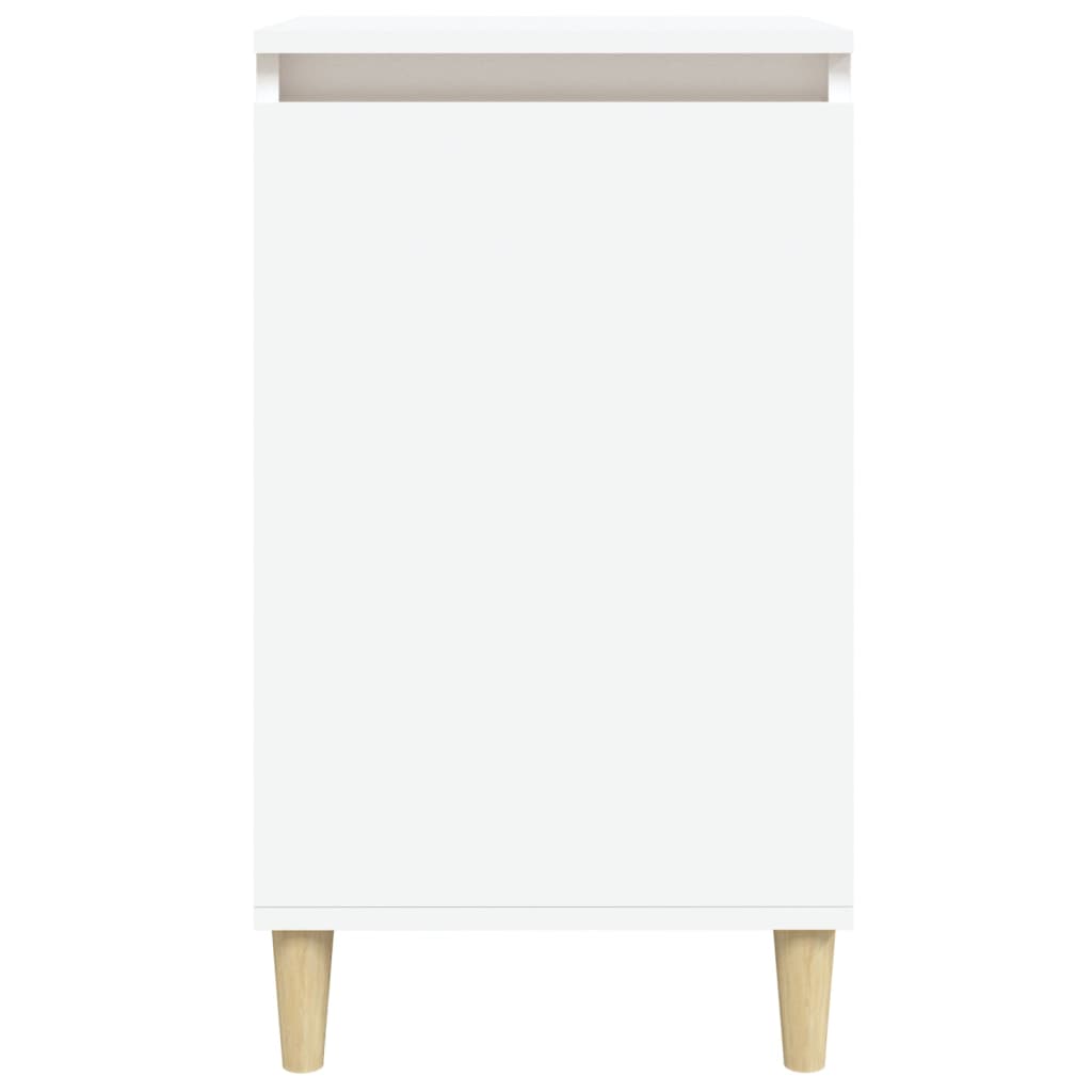 Mesita de noche madera contrachapada blanca 40x35x70 cm - Imagen 5