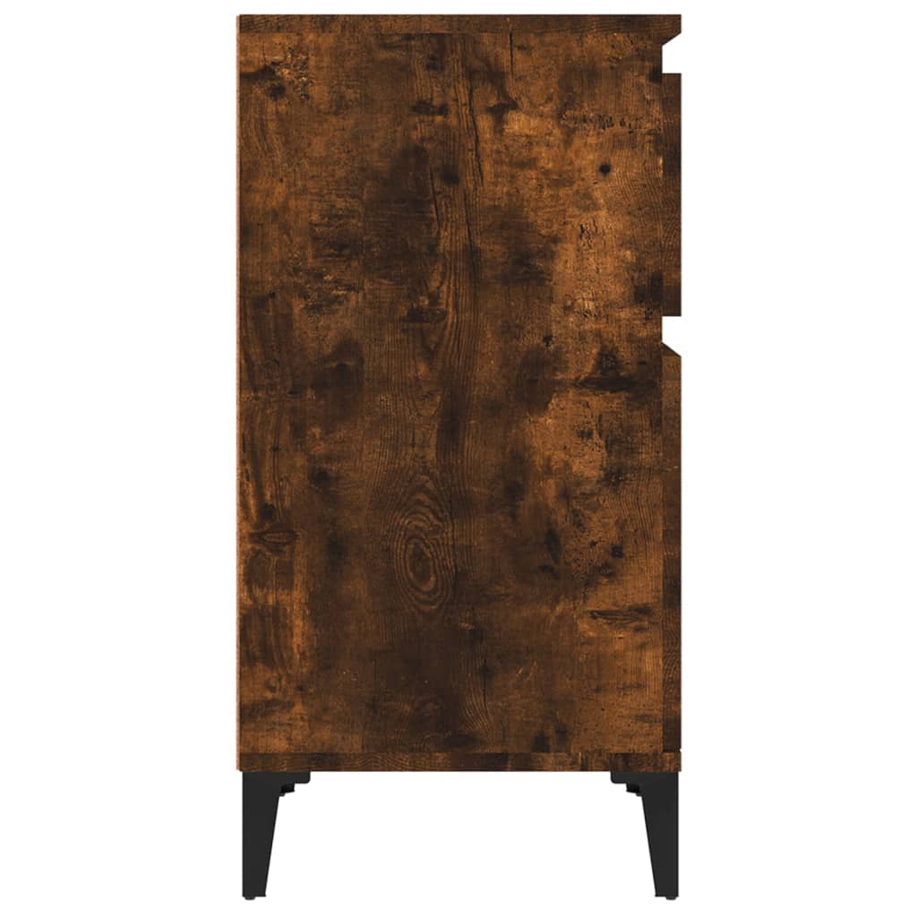 Mesita de noche color roble ahumado 40x35x70 cm - Imagen 7