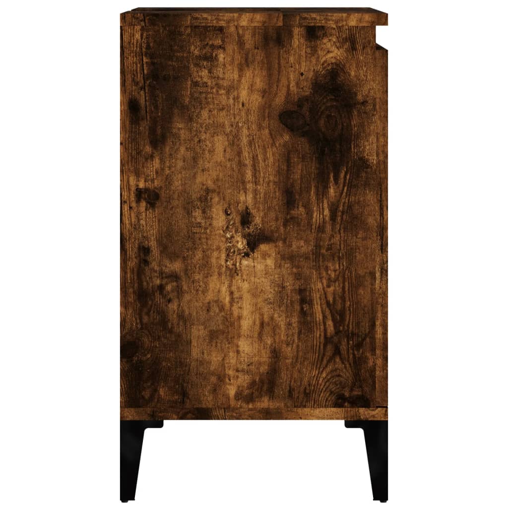 Armario de lavabo madera contrachapada roble ahumado 58x33x60cm - Imagen 8
