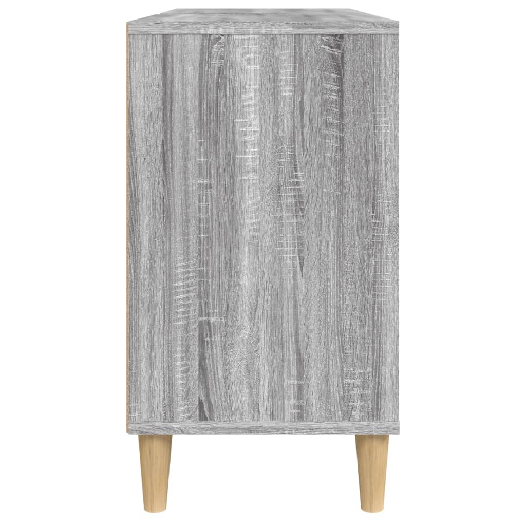 Armario de lavabo madera contrachapada gris Sonoma 80x33x60 cm - Imagen 8