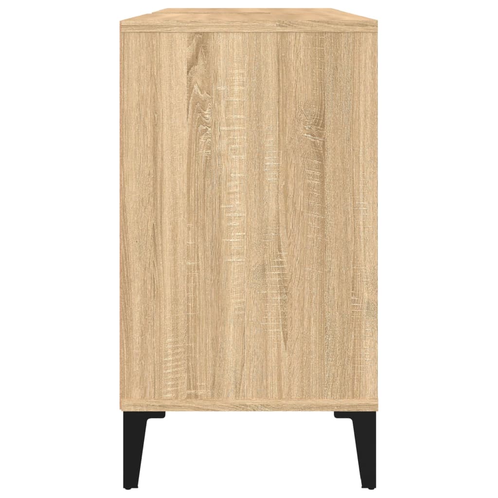 Armario de lavabo madera contrachapada roble Sonoma 80x33x60 cm - Imagen 8