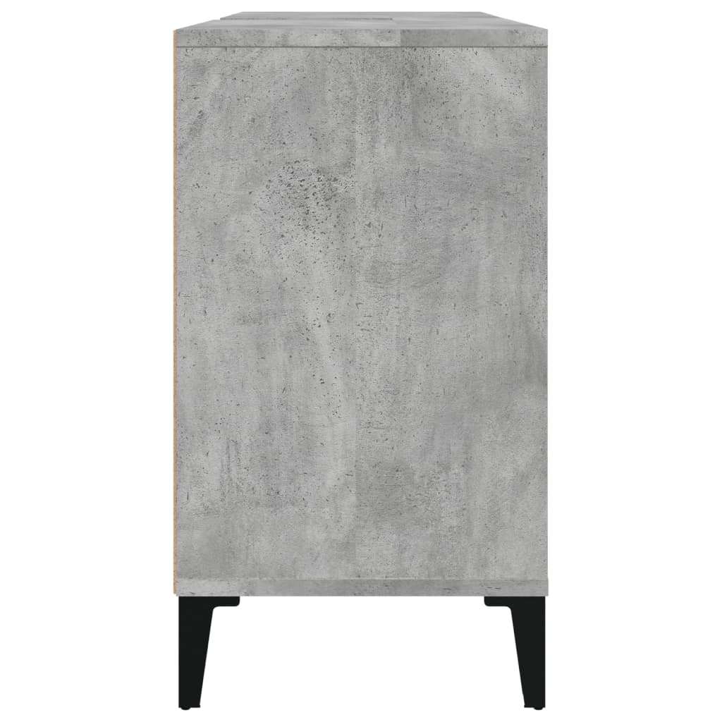 Armario de lavabo madera contrachapada gris hormigón 80x33x60cm - Imagen 8
