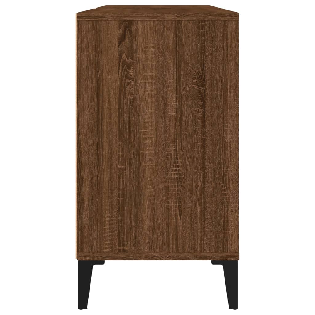 Armario de lavabo madera contrachapada marrón roble 80x33x60 cm - Imagen 8
