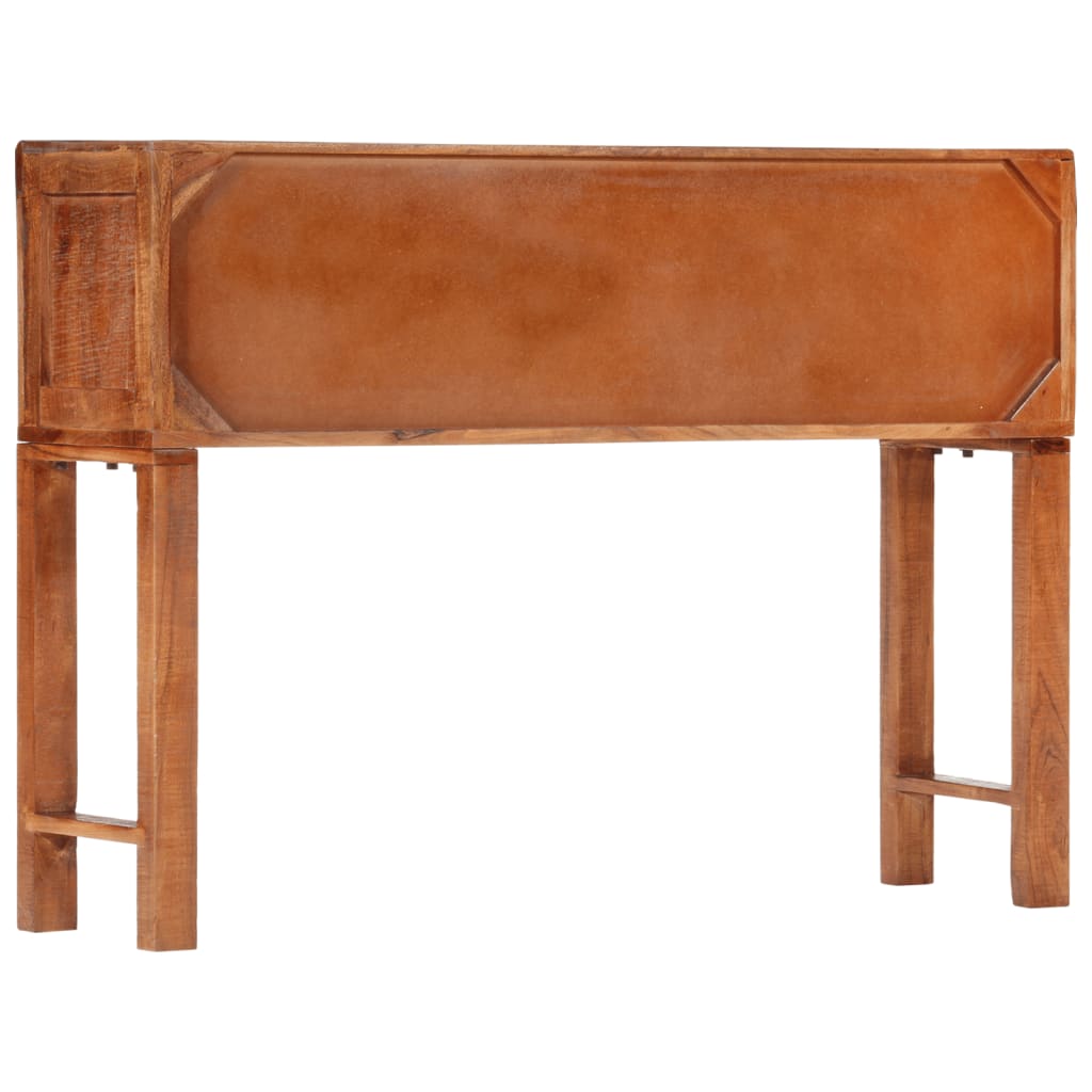 Mesa consola madera maciza de acacia rugosa 120x32x80 cm - Imagen 3