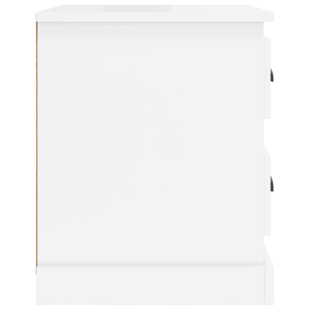 Mesita de noche madera contrachapada blanco brillo 39x39x47,5cm - Imagen 8