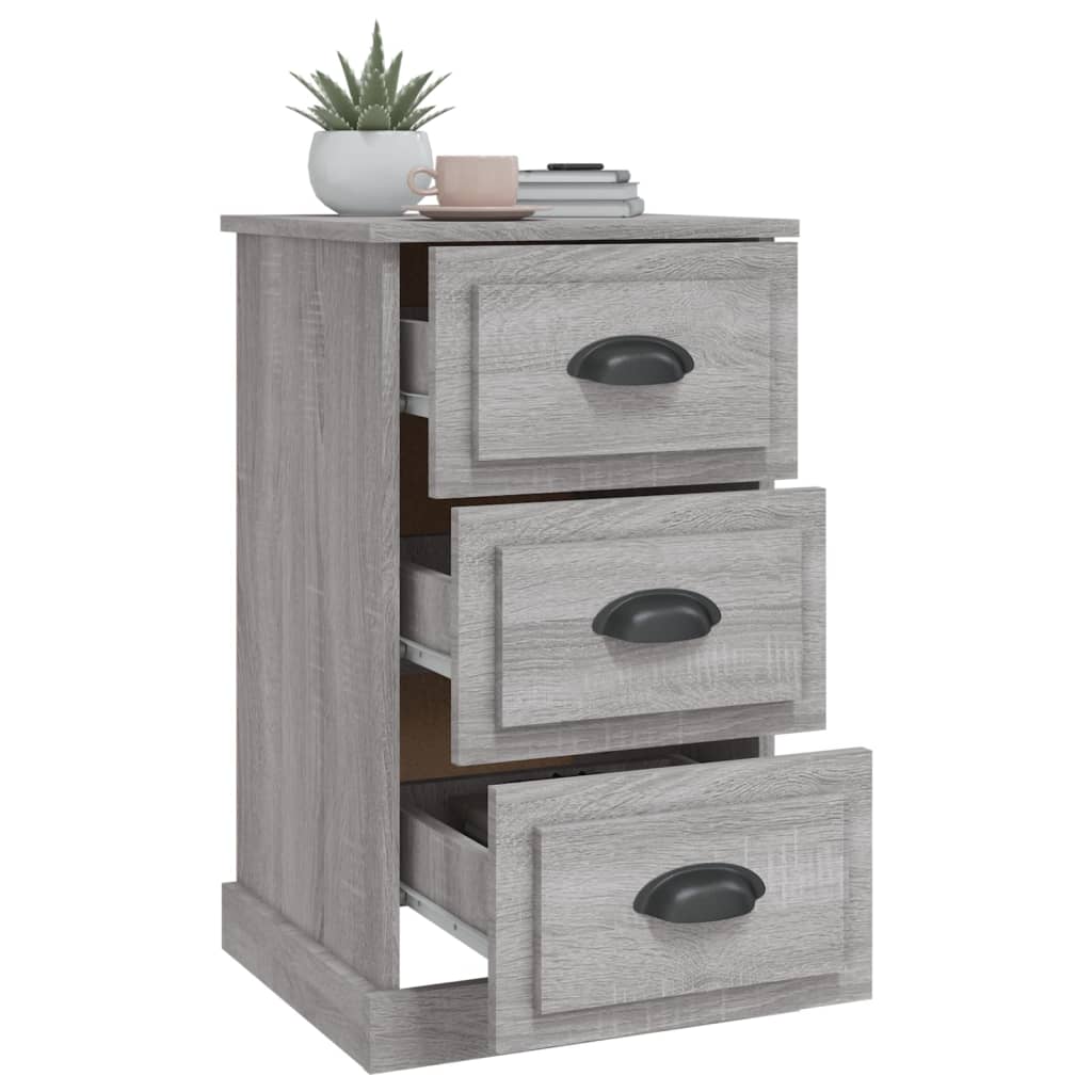 Mesita de noche madera contrachapada gris Sonoma 39x39x67 cm - Imagen 5