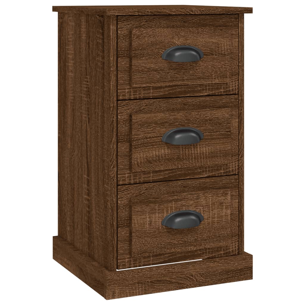 Mesita de noche madera contrachapada marrón roble 39x39x67 cm - Imagen 2