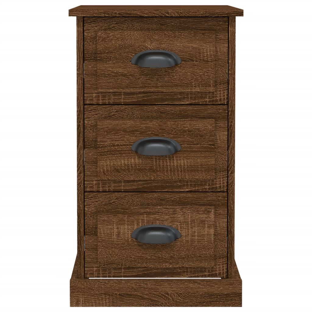 Mesita de noche madera contrachapada marrón roble 39x39x67 cm - Imagen 7