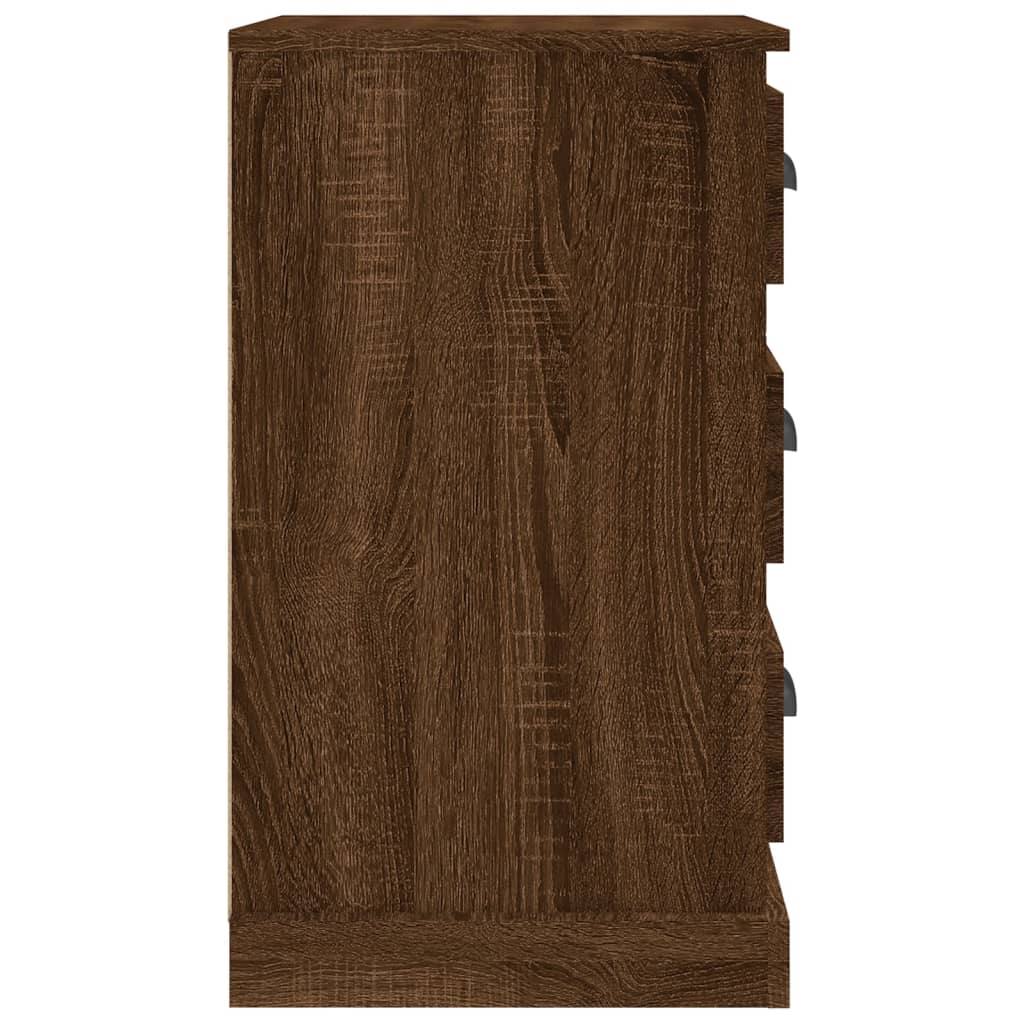Mesita de noche madera contrachapada marrón roble 39x39x67 cm - Imagen 8