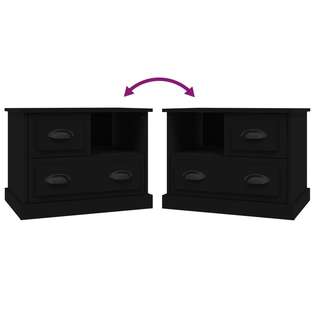 Mesita de noche negra 60x39x45 cm - Imagen 9