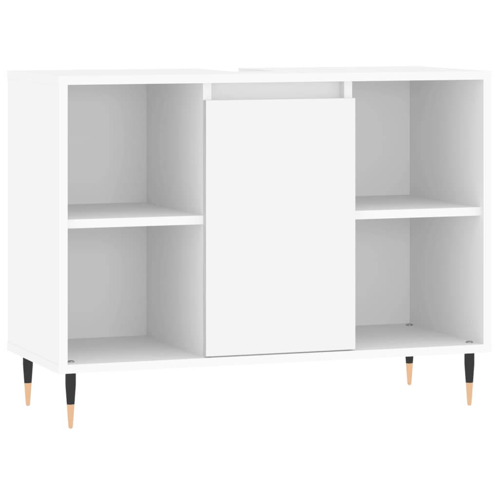 Mueble de baño madera de ingeniería blanco 80x33x60 cm - Imagen 2