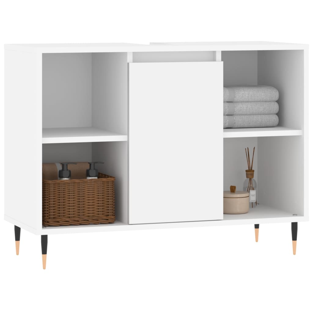 Mueble de baño madera de ingeniería blanco 80x33x60 cm - Imagen 3