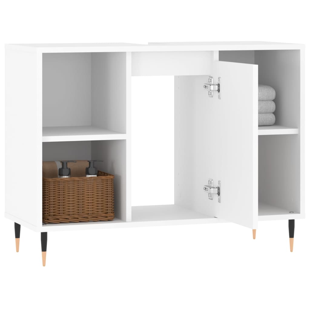 Mueble de baño madera de ingeniería blanco 80x33x60 cm - Imagen 4