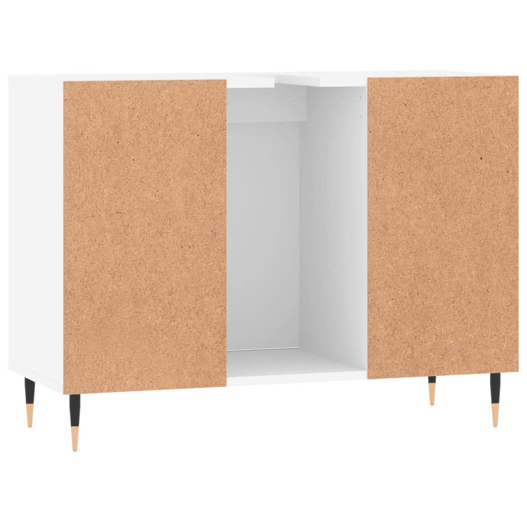 Mueble de baño madera de ingeniería blanco 80x33x60 cm - Imagen 8