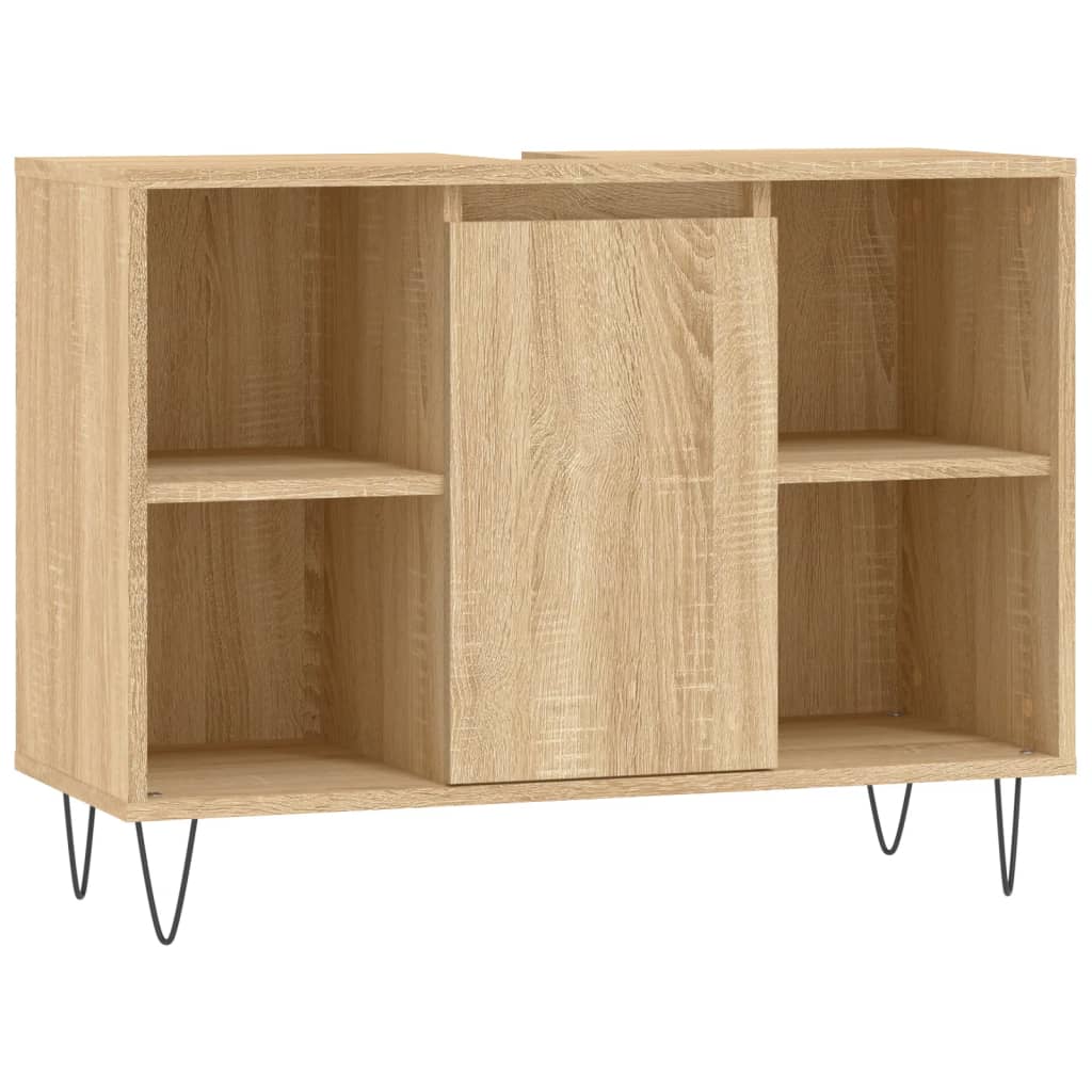 Mueble de baño madera de ingeniería roble Sonoma 80x33x60 cm - Imagen 2