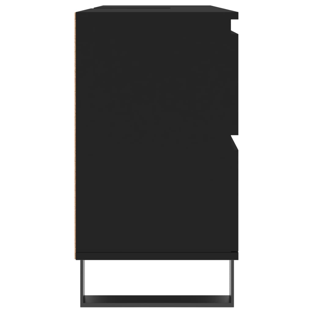 Mueble de baño madera de ingeniería negro 80x33x60 cm - Imagen 6