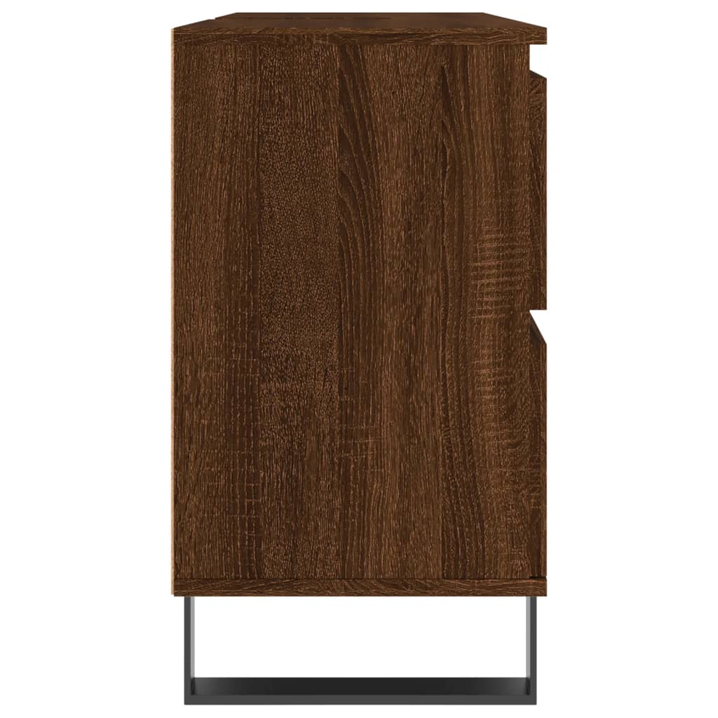 Mueble de baño madera de ingeniería roble marrón 80x33x60 cm - Imagen 6