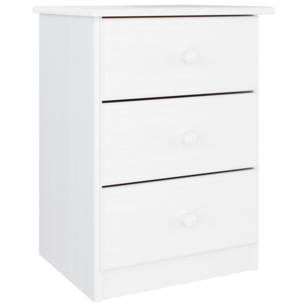 Mesita de noche ALTA madera maciza de pino blanco 41x35x55,5 cm - Imagen 2