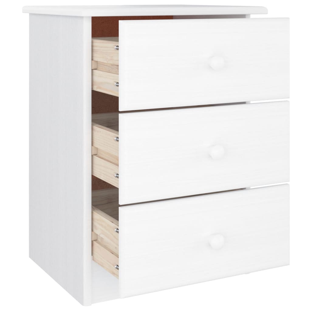 Mesita de noche ALTA madera maciza de pino blanco 41x35x55,5 cm - Imagen 4