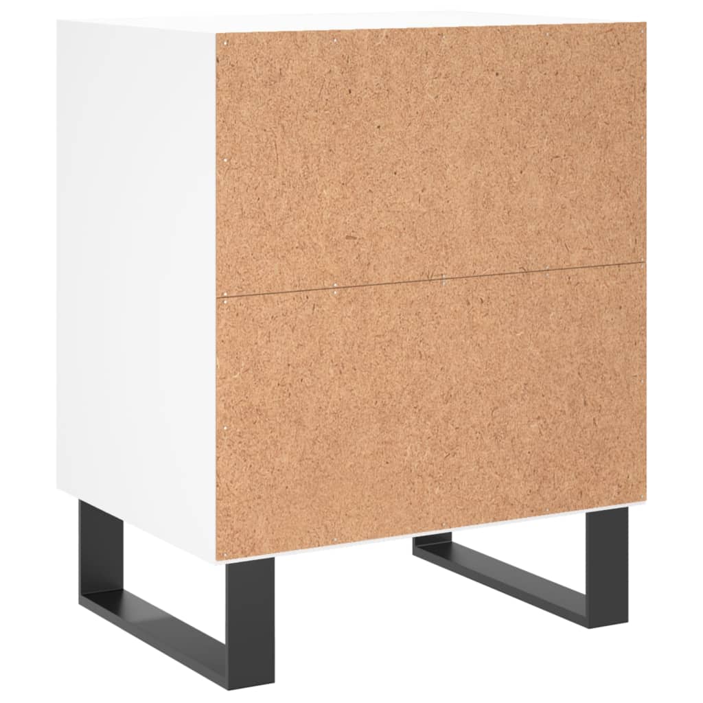 Mesita de noche madera de ingeniería blancp 40x30x50 cm - Imagen 6