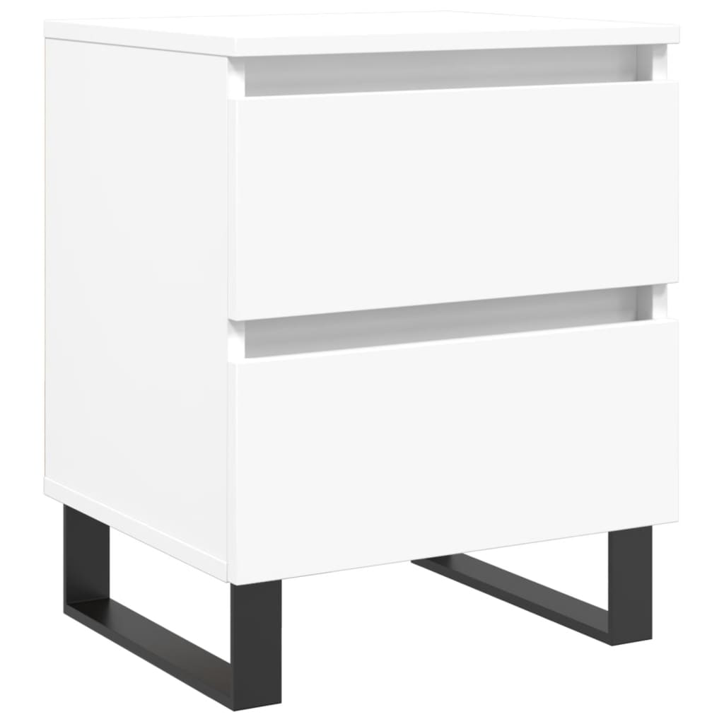 Mesita de noche madera contrachapada blanco 40x35x50 cm - Imagen 2