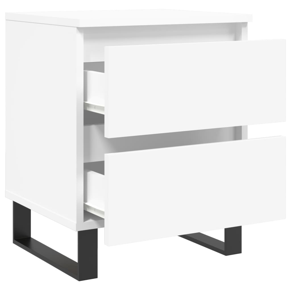 Mesita de noche madera contrachapada blanco 40x35x50 cm - Imagen 6