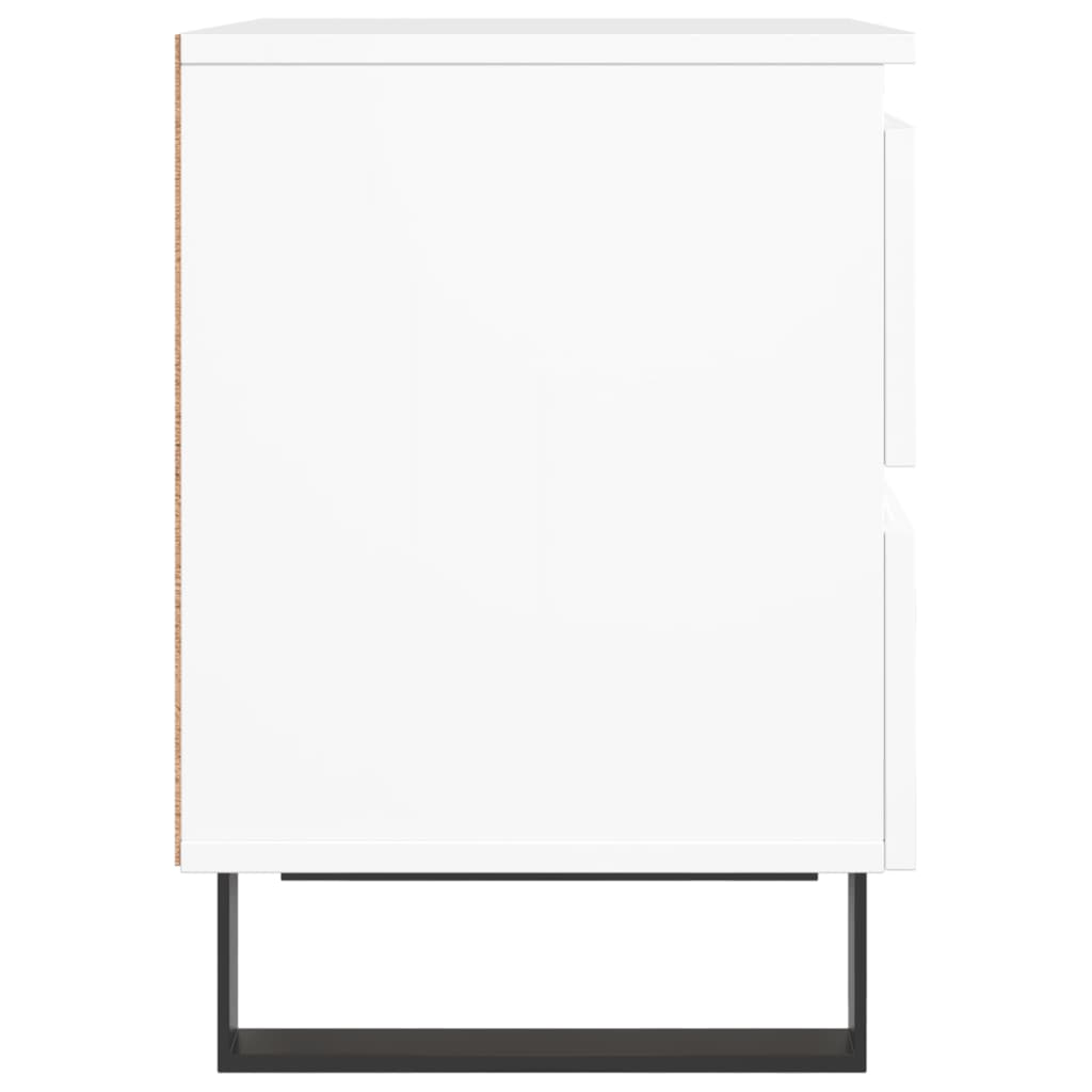 Mesita de noche madera contrachapada blanco 40x35x50 cm - Imagen 7
