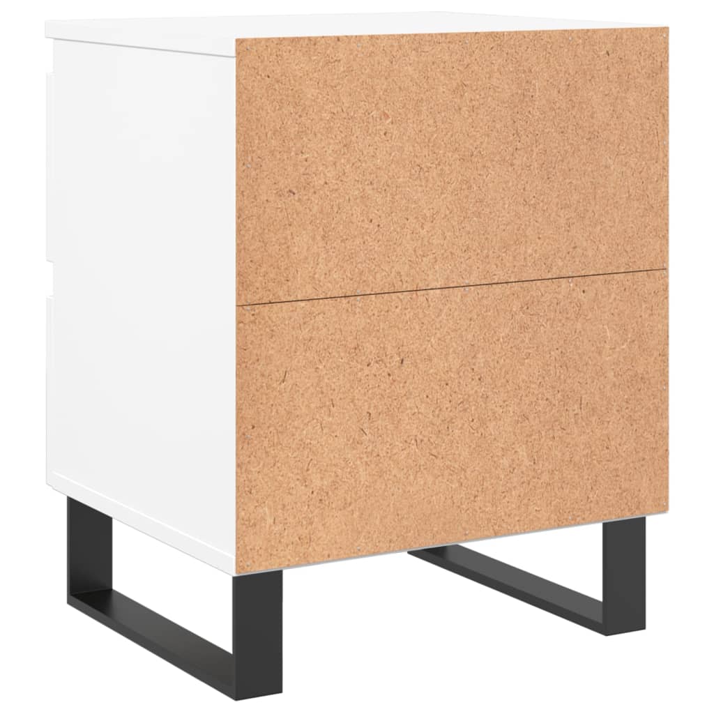 Mesita de noche madera contrachapada blanco 40x35x50 cm - Imagen 8