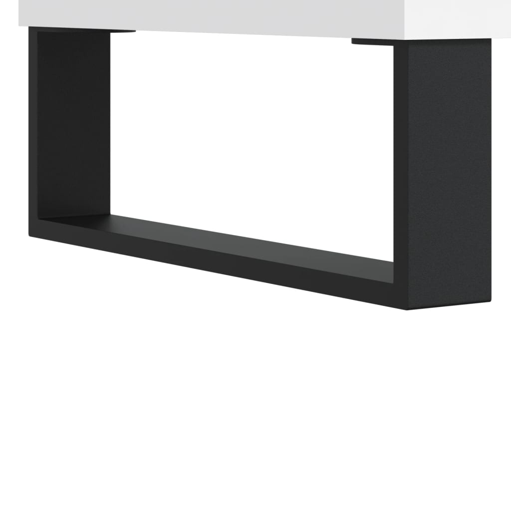 Mesita de noche madera contrachapada blanco 40x35x50 cm - Imagen 9