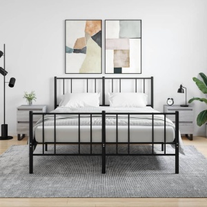 Mesita de noche 2 uds madera ingeniería gris Sonoma 40x35x50 cm