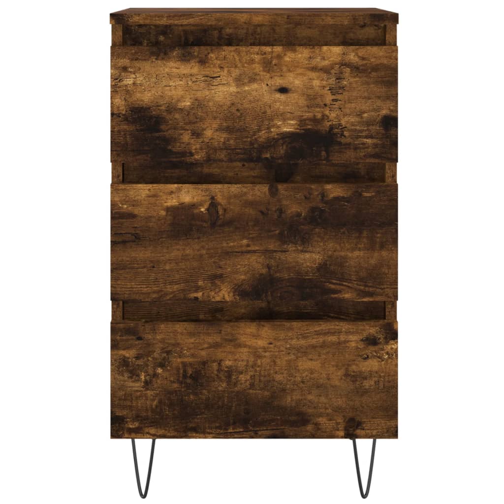 Mesita de noche madera de ingeniería roble ahumado 40x35x69 cm - Imagen 5