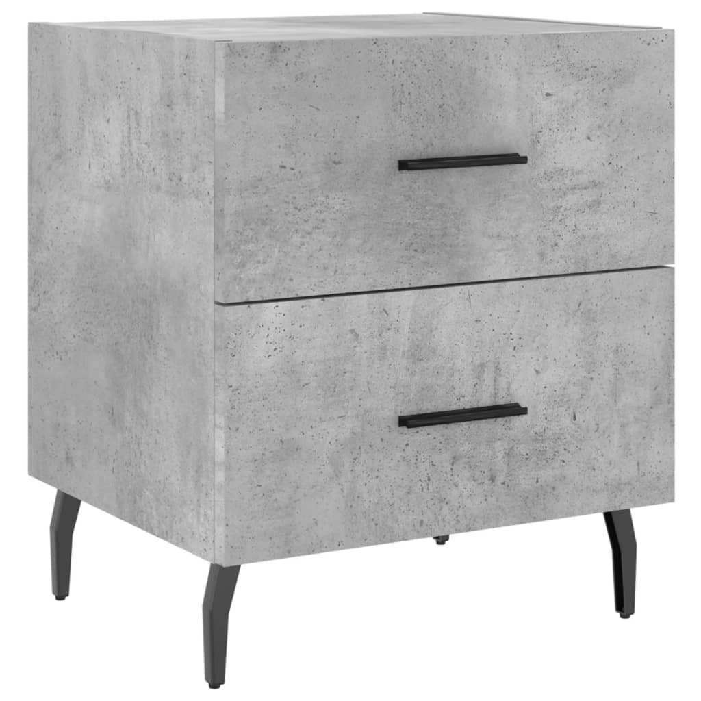 Mesita de noche madera ingeniería gris hormigón 40x35x47,5 cm - Imagen 2