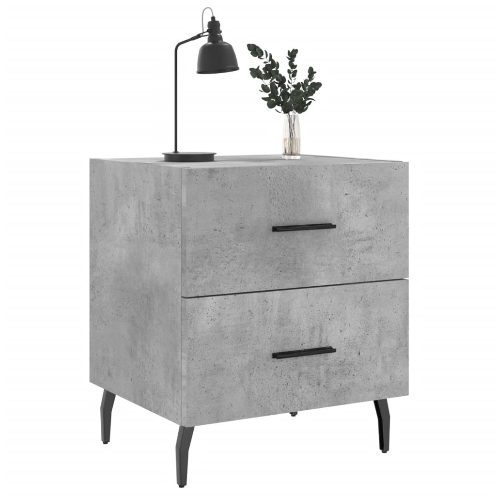 Mesita de noche madera ingeniería gris hormigón 40x35x47,5 cm - Imagen 3