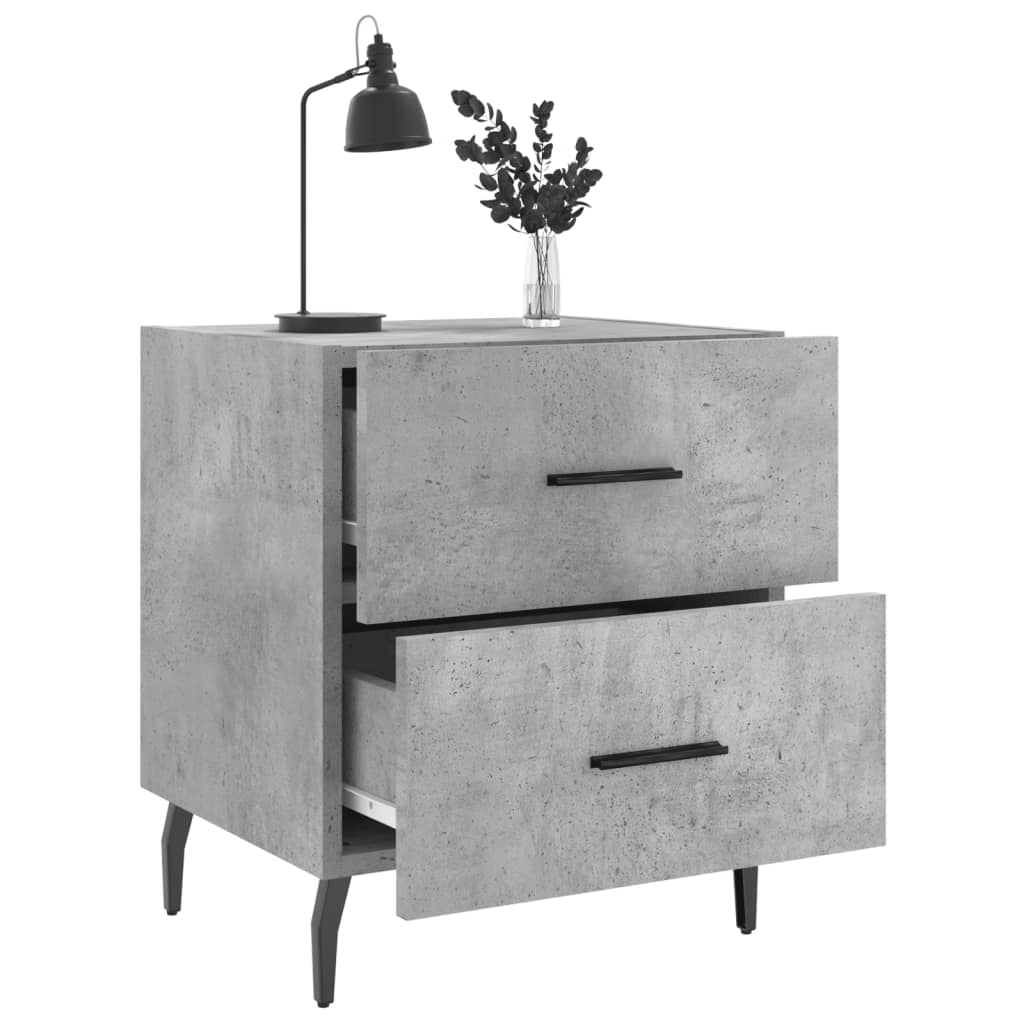 Mesita de noche madera ingeniería gris hormigón 40x35x47,5 cm - Imagen 4