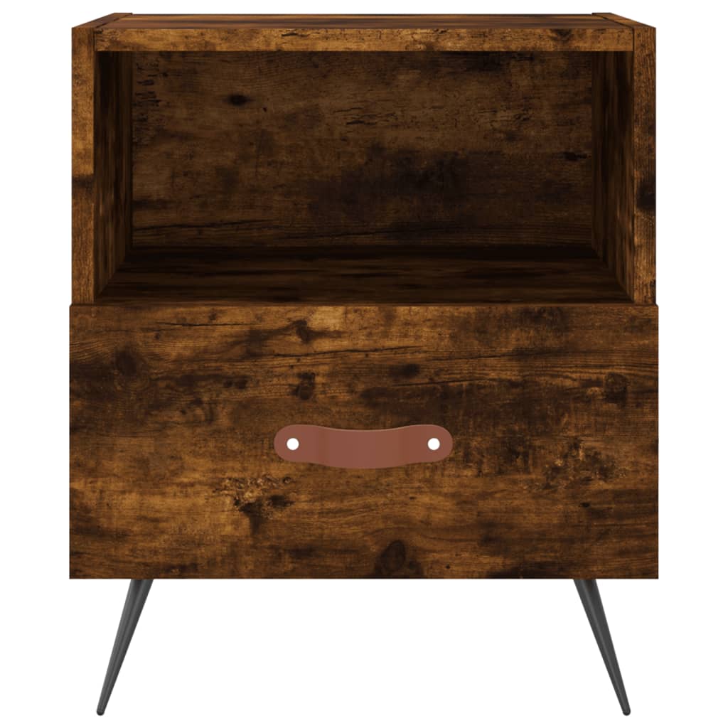 Mesita de noche madera ingeniería roble ahumado 40x35x47,5 cm - Imagen 4