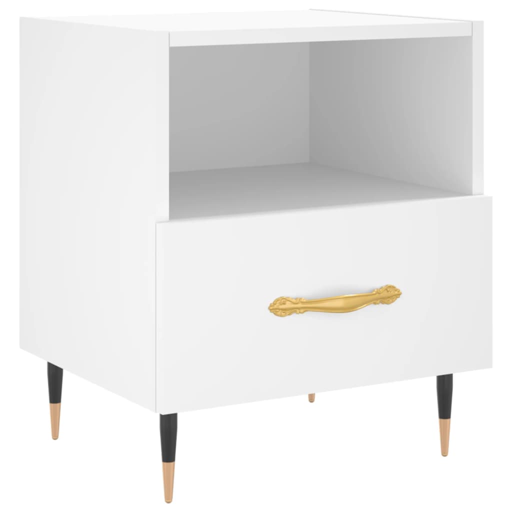 Mesita de noche madera de ingeniería blanco 40x35x47,5 cm - Imagen 2