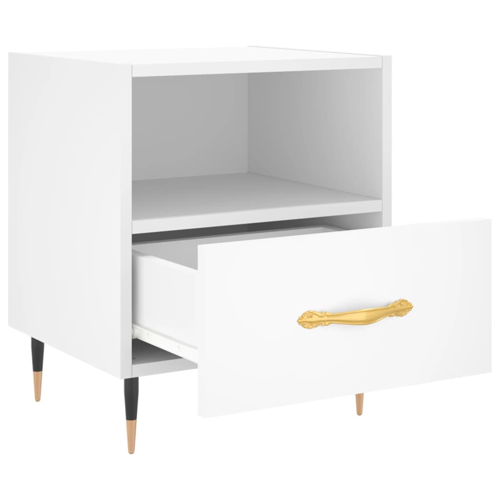 Mesita de noche madera de ingeniería blanco 40x35x47,5 cm - Imagen 3