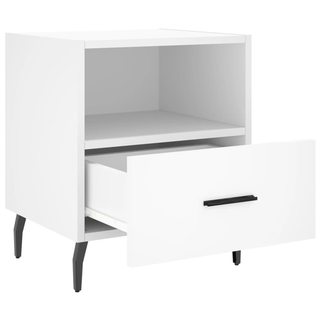 Mesita de noche madera de ingeniería blanco 40x35x47,5 cm - Imagen 3