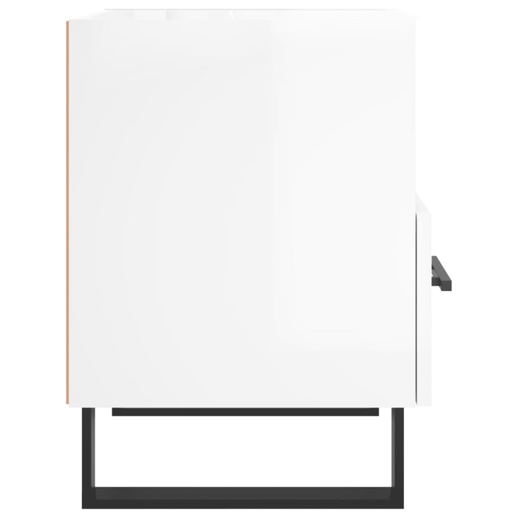 Mesita de noche madera de ingeniería blanco brillo 40x35x47,5cm - Imagen 5