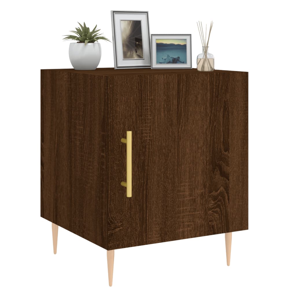 Mesita de noche madera de ingeniería marrón roble 40x40x50 cm - Imagen 4